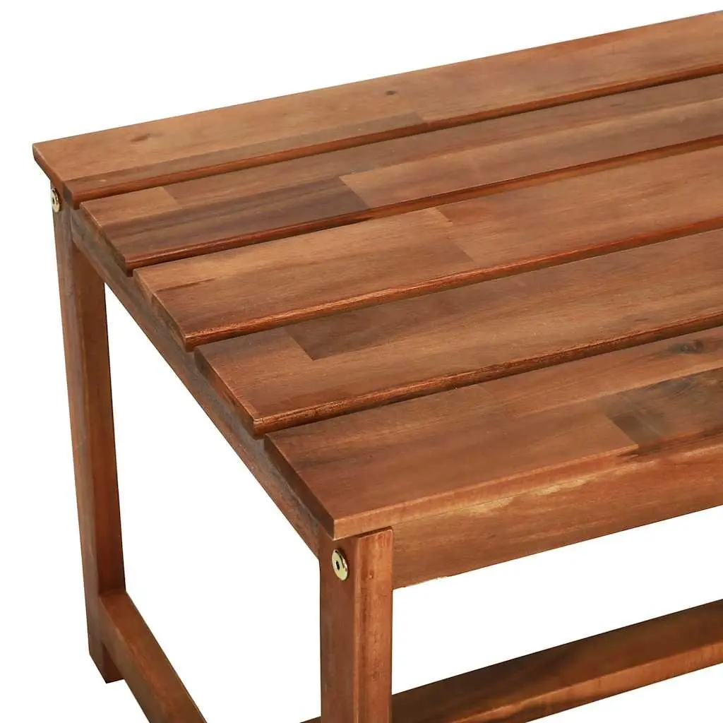Outdoor Lounge Set Brown 4 Piece Solid Acacia Wood Sofa Bench Chairs