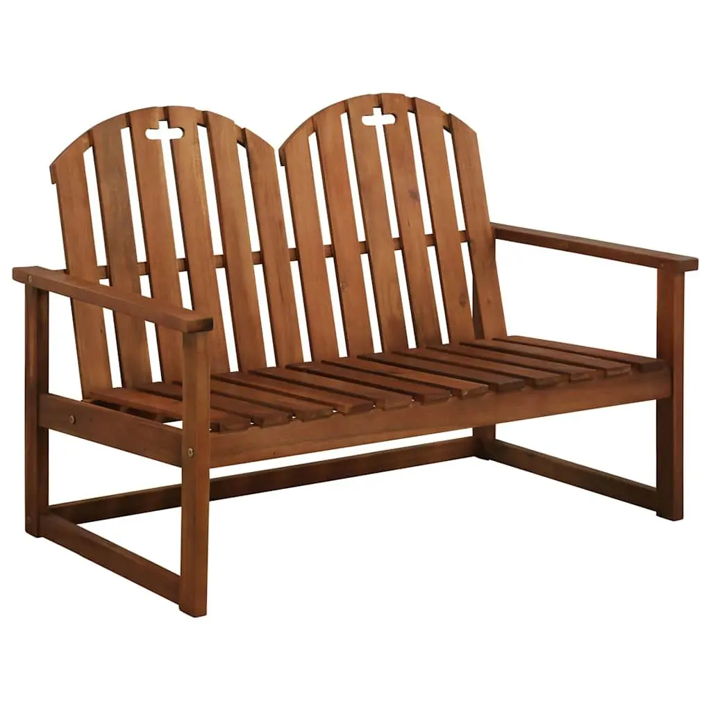 Outdoor Lounge Set Brown 4 Piece Solid Acacia Wood Sofa Bench Chairs