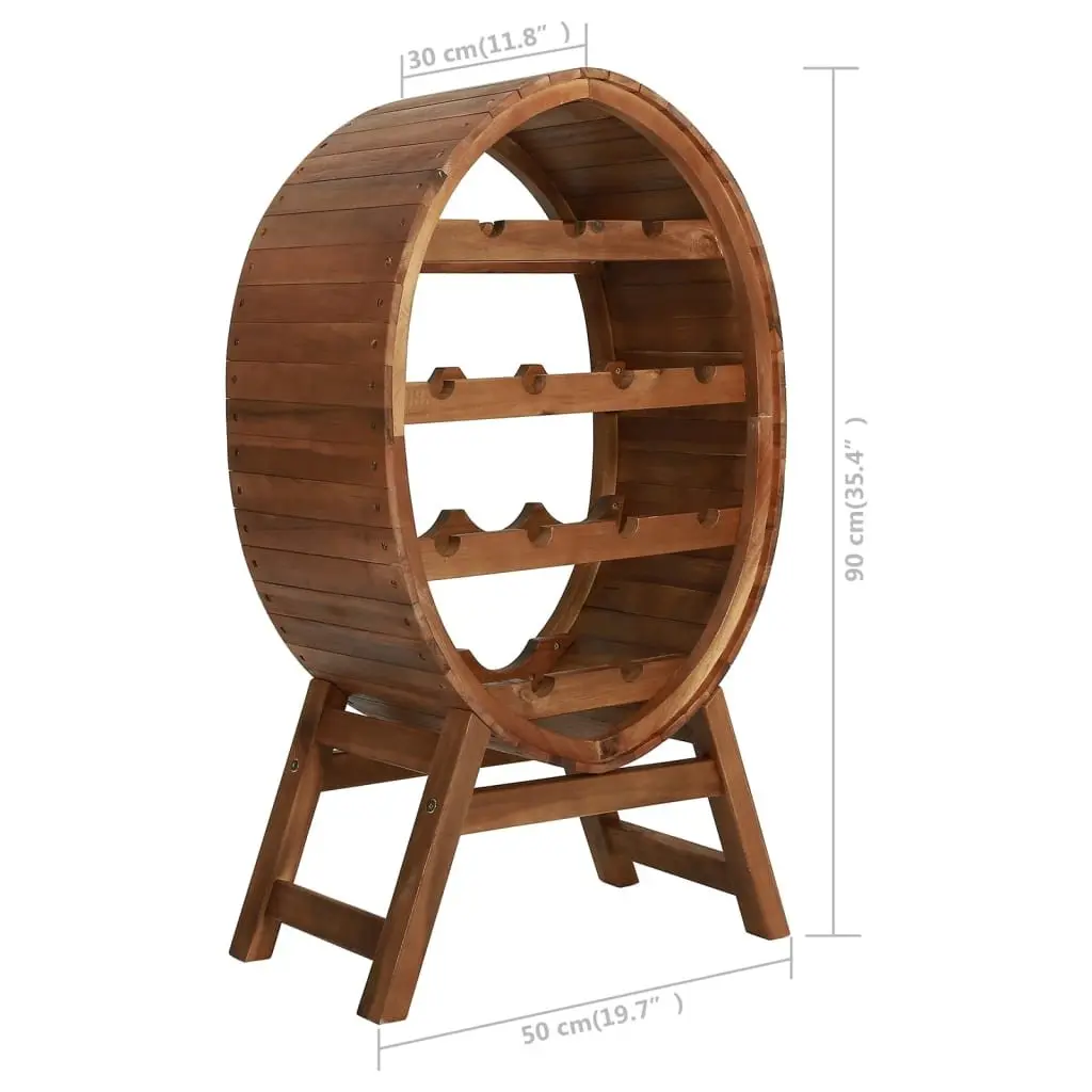 Wine Rack Brown Four Tier Wooden 13 Bottle Storage Display Cabinet