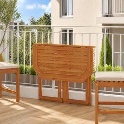 Compact and Stylish Solid Acacia Wood Bistro Table