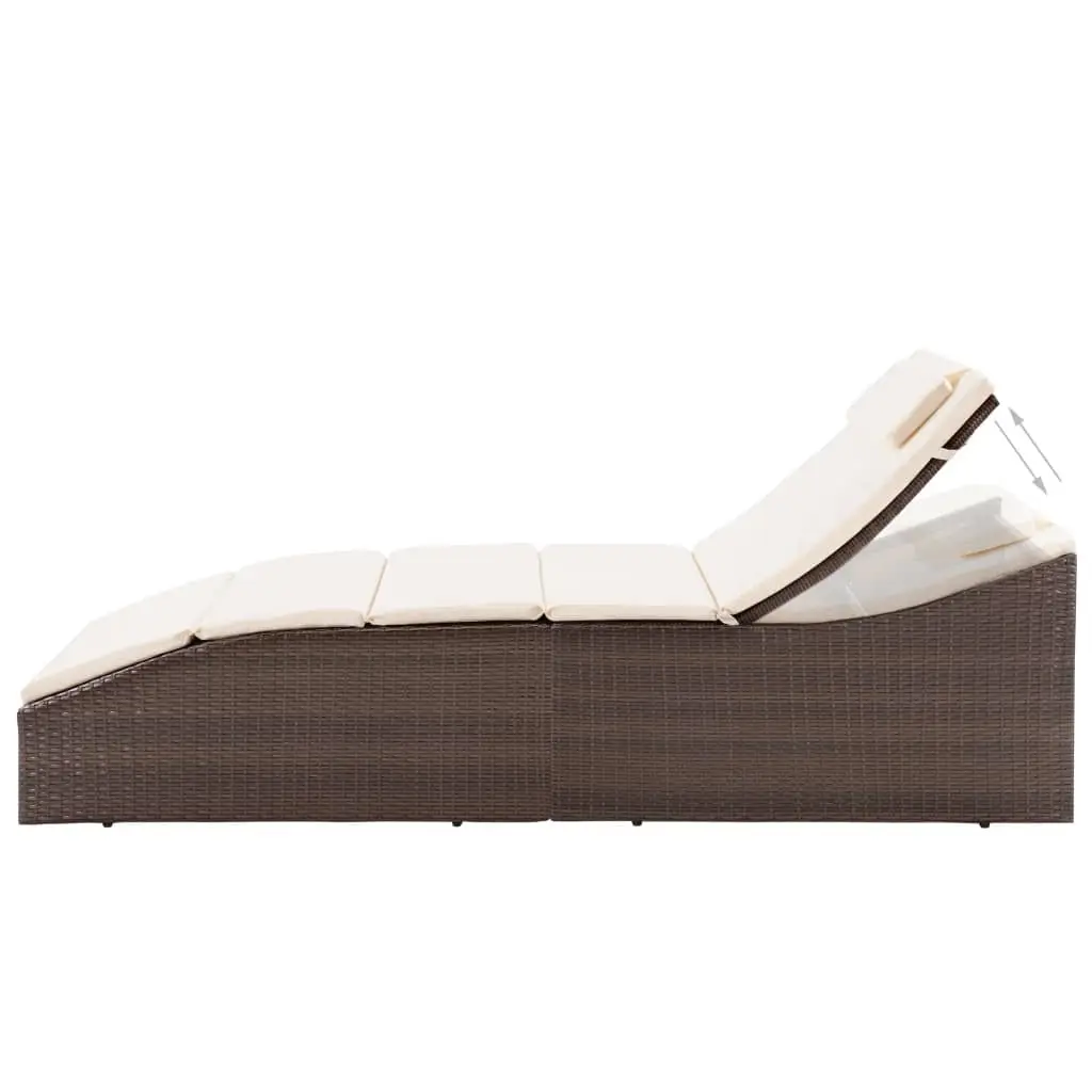 Brown Outdoor Lounger with Cushioned Comfort