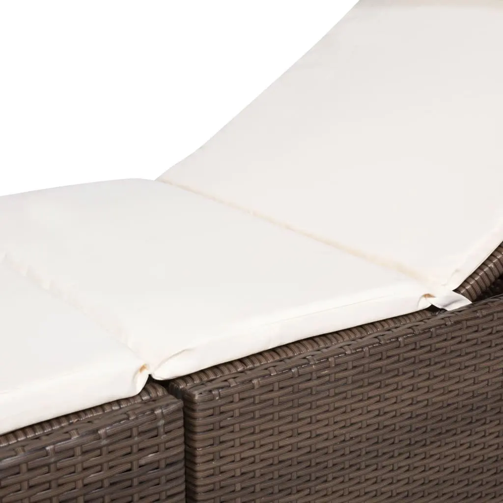 Brown Outdoor Lounger with Cushioned Comfort