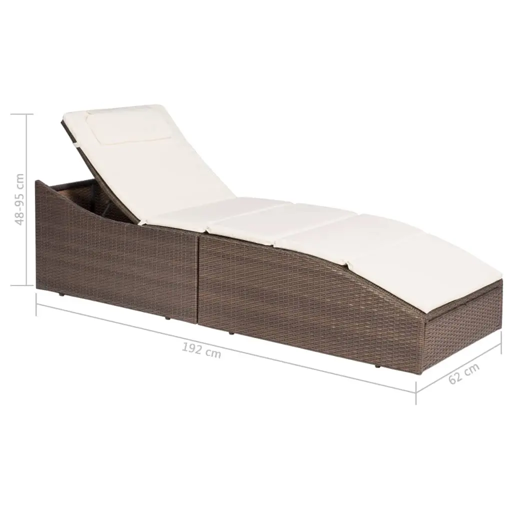 Brown Outdoor Lounger with Cushioned Comfort