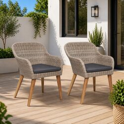 Concise Outdoor Dining Chairs Set with Cushions