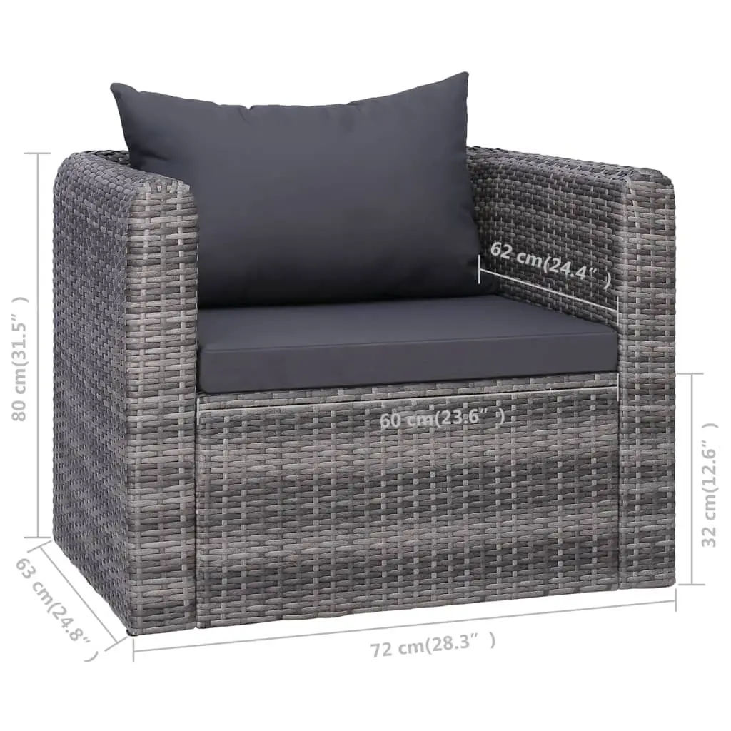 Grey Garden Chair with Cushions for Easy Use