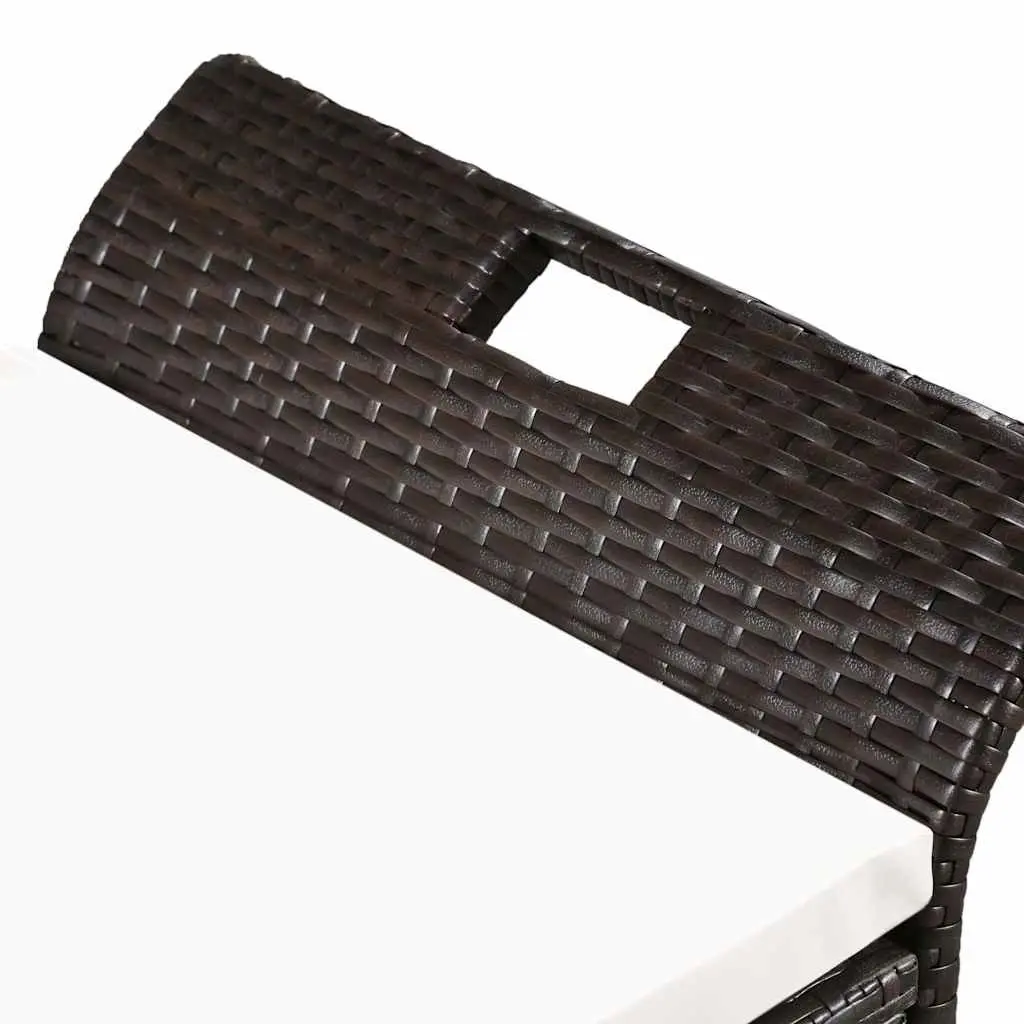 Outdoor Storage Bench Brown 138 cm Water-resistant PE Rattan with Cushion