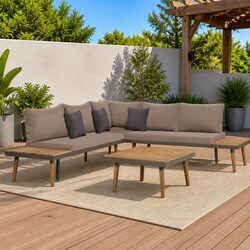 Compact 4-Piece Outdoor Sofa Set with Cushions