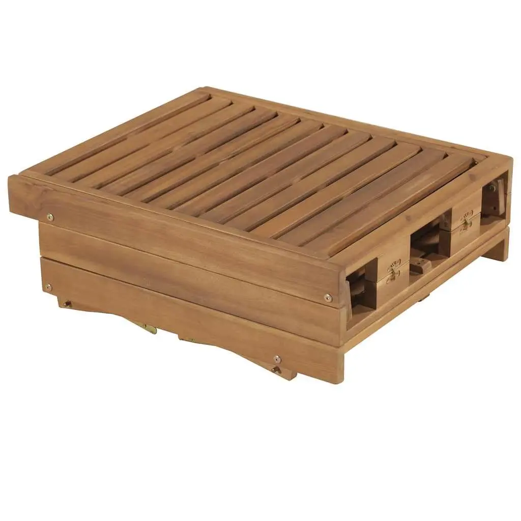Sun Lounger Folding Wooden Outdoor Garden Patio Deck Chair Adjustable Backrest