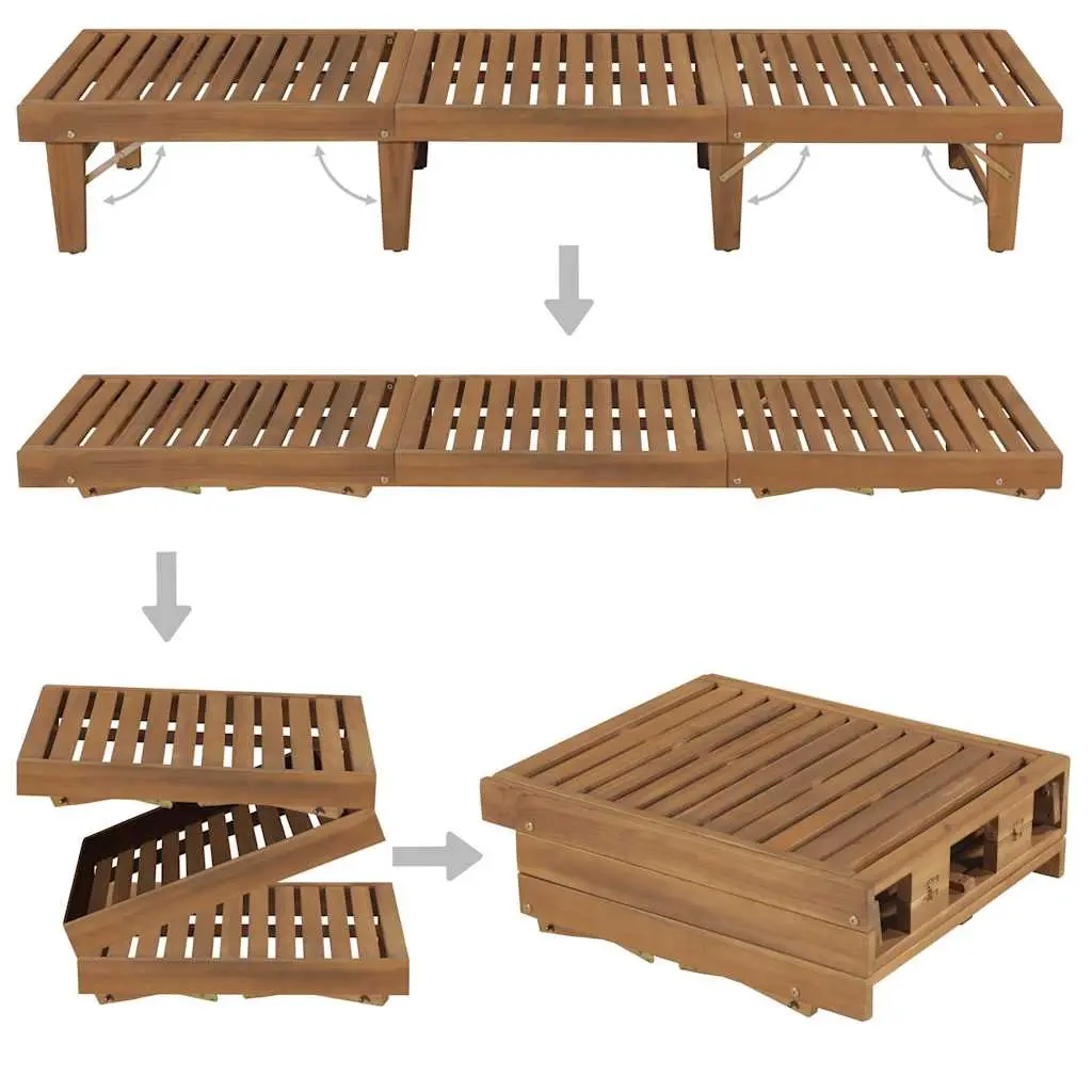 Sun Lounger Folding Wooden Outdoor Garden Patio Deck Chair Adjustable Backrest
