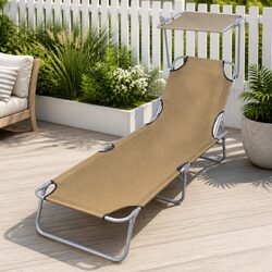 Compact and Efficient Sun Lounger with Canopy