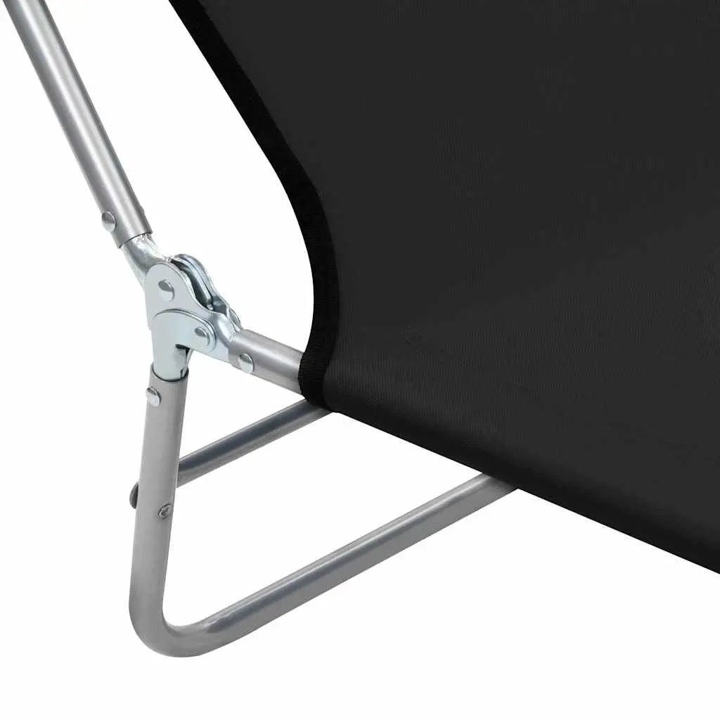 Sun Loungers Folding 2 Pcs Adjustable Backrest Garden Beach Outdoor Seating