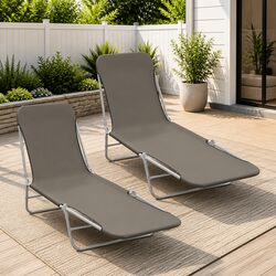 Compact and Stylish 2pc Folding Sun Loungers