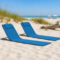 Compact Folding Beach Lounger Set - 2 Chairs for You