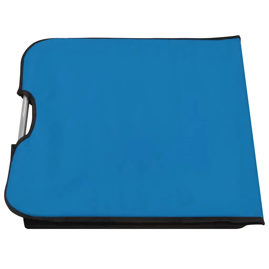 Folding Beach Lounger Blue 2 pcs Steel Frame Fabric Backrest Adjustable