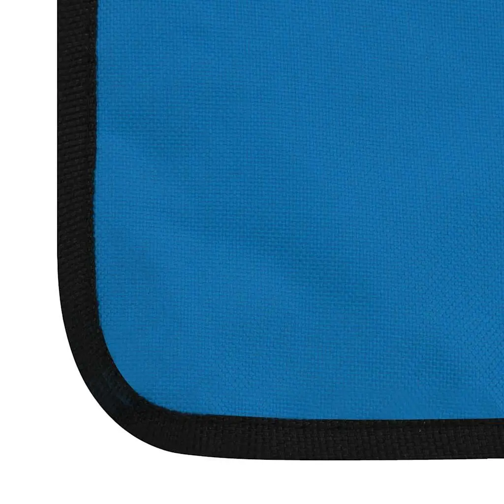 Folding Beach Lounger Blue 2 pcs Steel Frame Fabric Backrest Adjustable