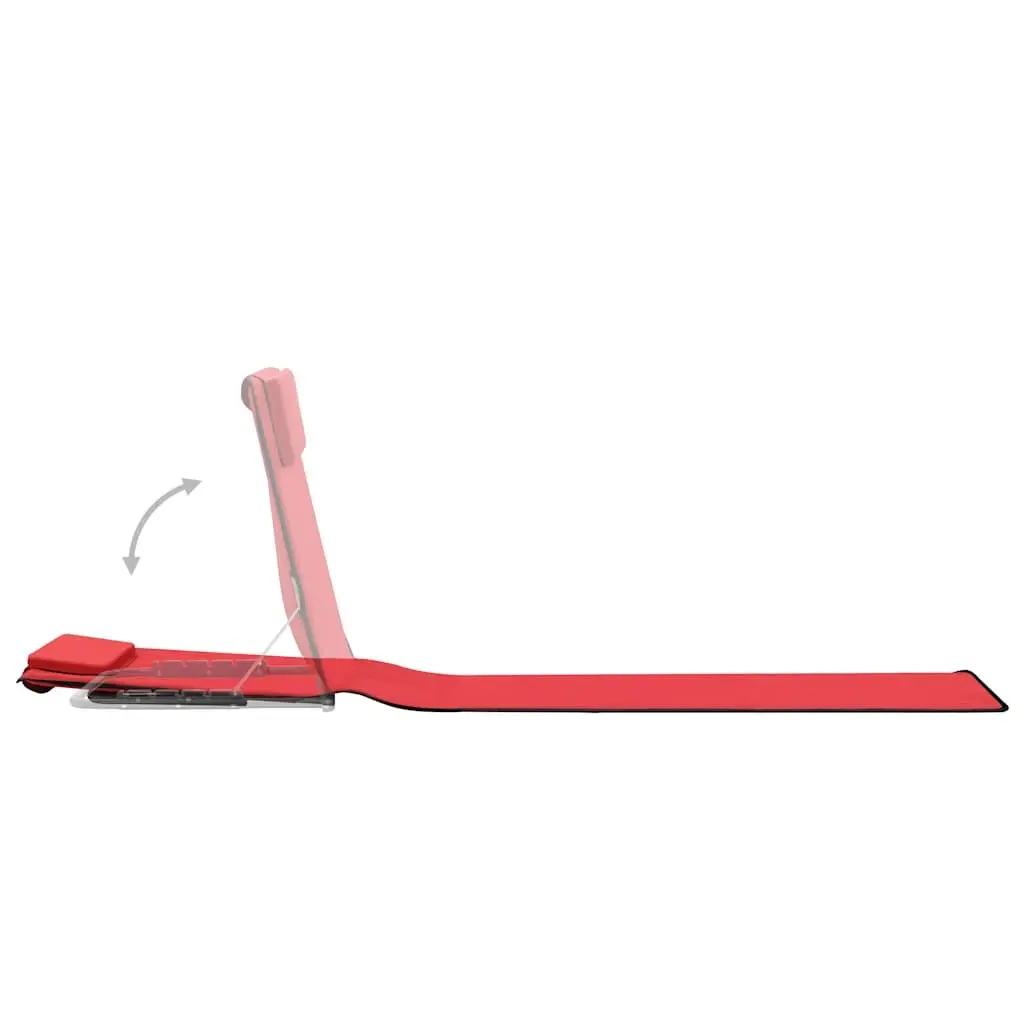 Folding Beach Chair Red 2 Piece Steel Frame Fabric Backrest Portable Lounger