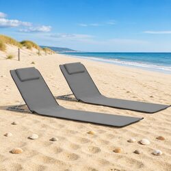 Compact and Comfortable Folding Beach Chair Set - 2 pcs
