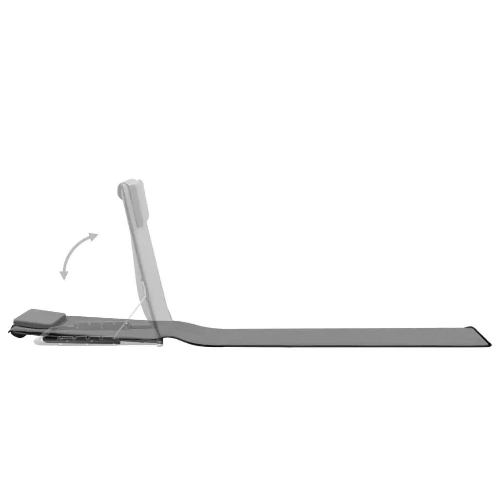 Folding Beach Chair Set 2 pcs Sun Lounger Recliner Steel Frame Fabric Grey