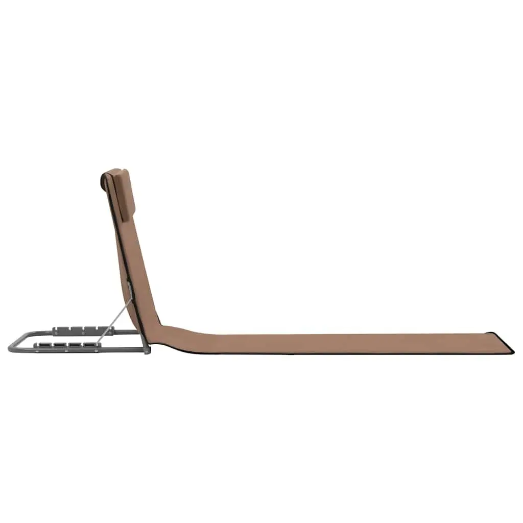 Folding Beach Mats 2 pcs Steel Frame Fabric Backrest Sun Lounger Chair Set