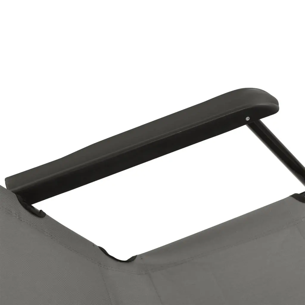 Folding Sun Loungers Grey Adjustable Reclining 2 pcs