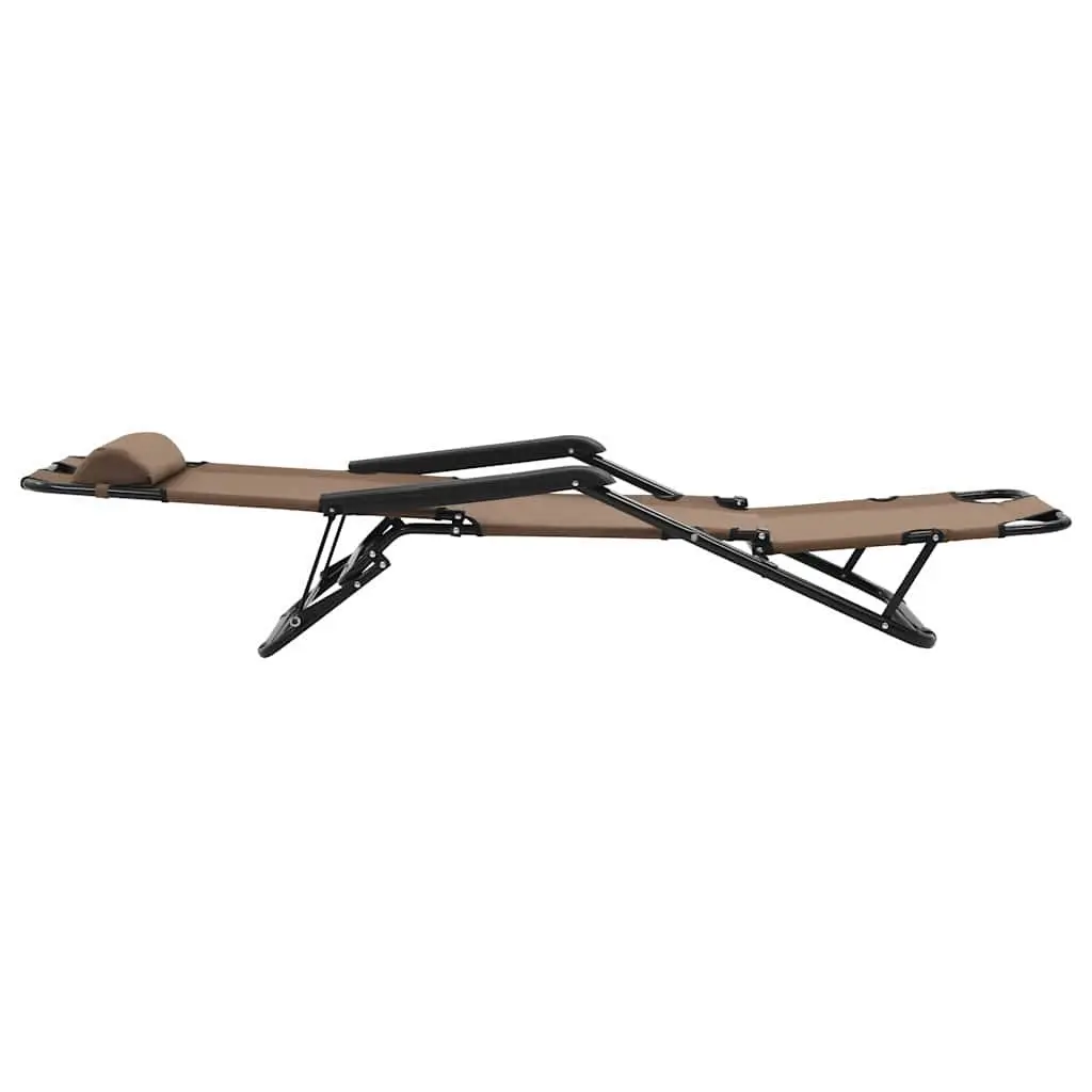 Sun Loungers Folding Reclining Chairs Adjustable Headrest Footrest Outdoor