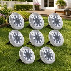 8 Pack Solar Ground Lights for Gardens