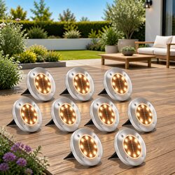 Solar Ground Lights 8 Pack - Bright and Efficient