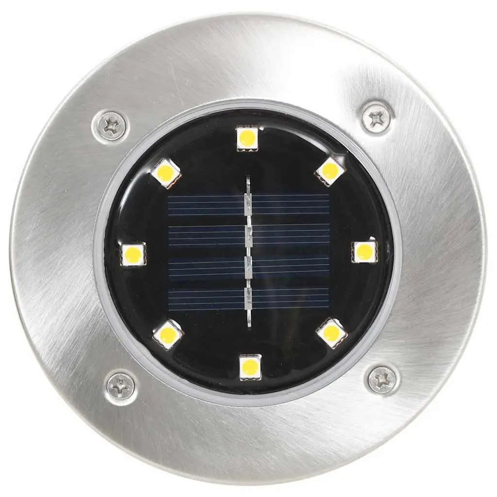 Solar Ground Lights Warm White 8 Piece LED Outdoor Garden Patio Pathway Lighting