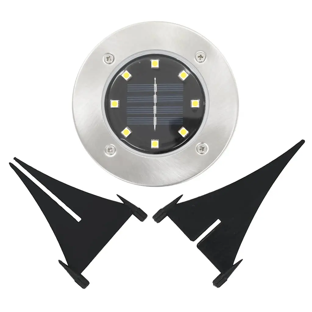 Solar Ground Lights Warm White 8 Piece LED Outdoor Garden Patio Pathway Lighting