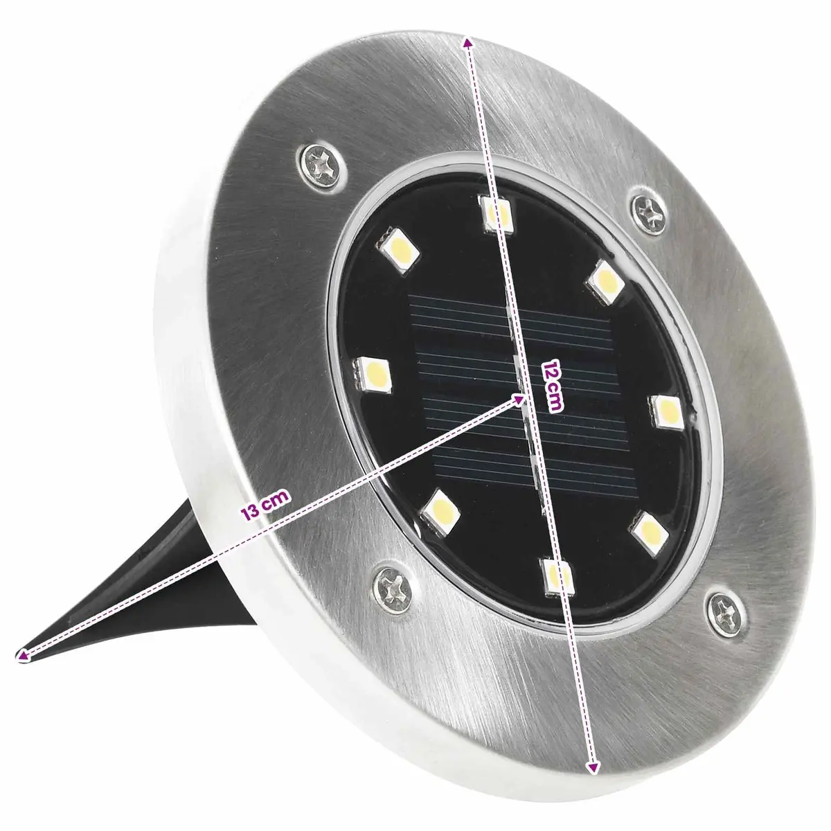 Solar Ground Lights Warm White 8 Piece LED Outdoor Garden Patio Pathway Lighting