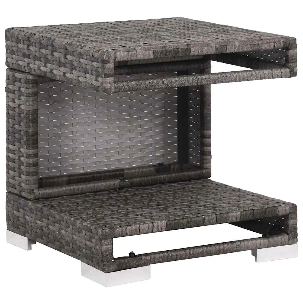Garden Lounge Set Grey 7 Piece Poly Rattan Outdoor Furniture Sofa with Canopy