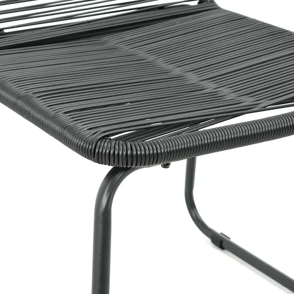 Outdoor Chairs Black 2 Piece Ergonomic PE Rattan Water Resistant Garden Patio Seating Set