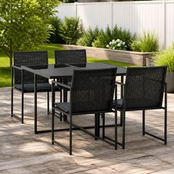 Concise 5-Piece Garden Furniture Set with Cushions