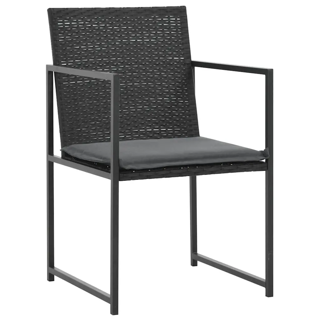 Outdoor Dining Set 9 Piece Garden Furniture Black Poly Rattan Table Chairs