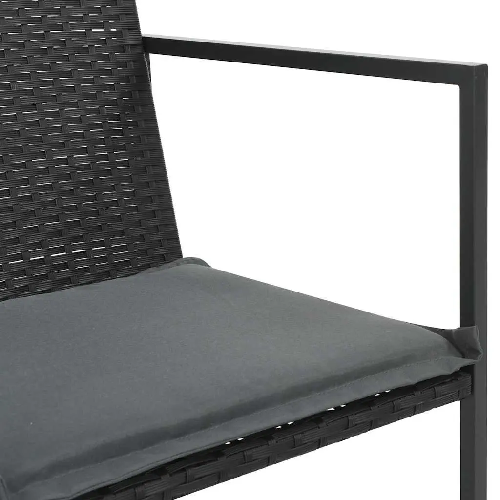 Outdoor Dining Set 9 Piece Garden Furniture Black Poly Rattan Table Chairs
