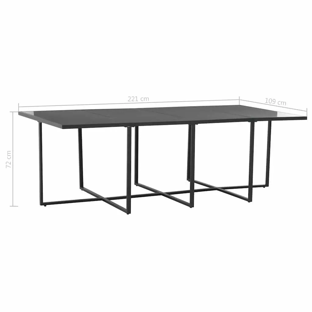 Outdoor Dining Set 9 Piece Garden Furniture Black Poly Rattan Table Chairs