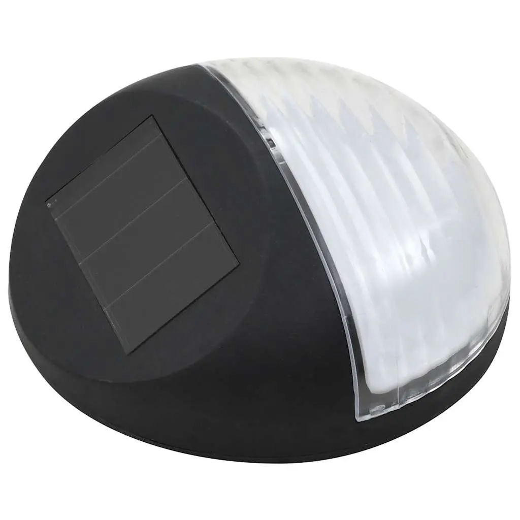 Solar Wall Lights LED Outdoor Garden Lamp Black Round 12 Pack Fence Mount