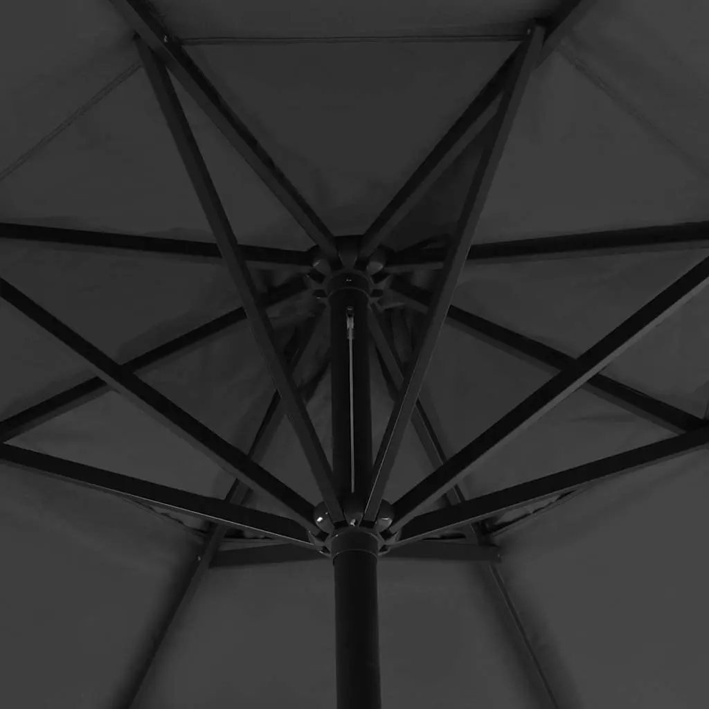 Outdoor Parasol Anthracite 500cm UV Protection Aluminium Crank