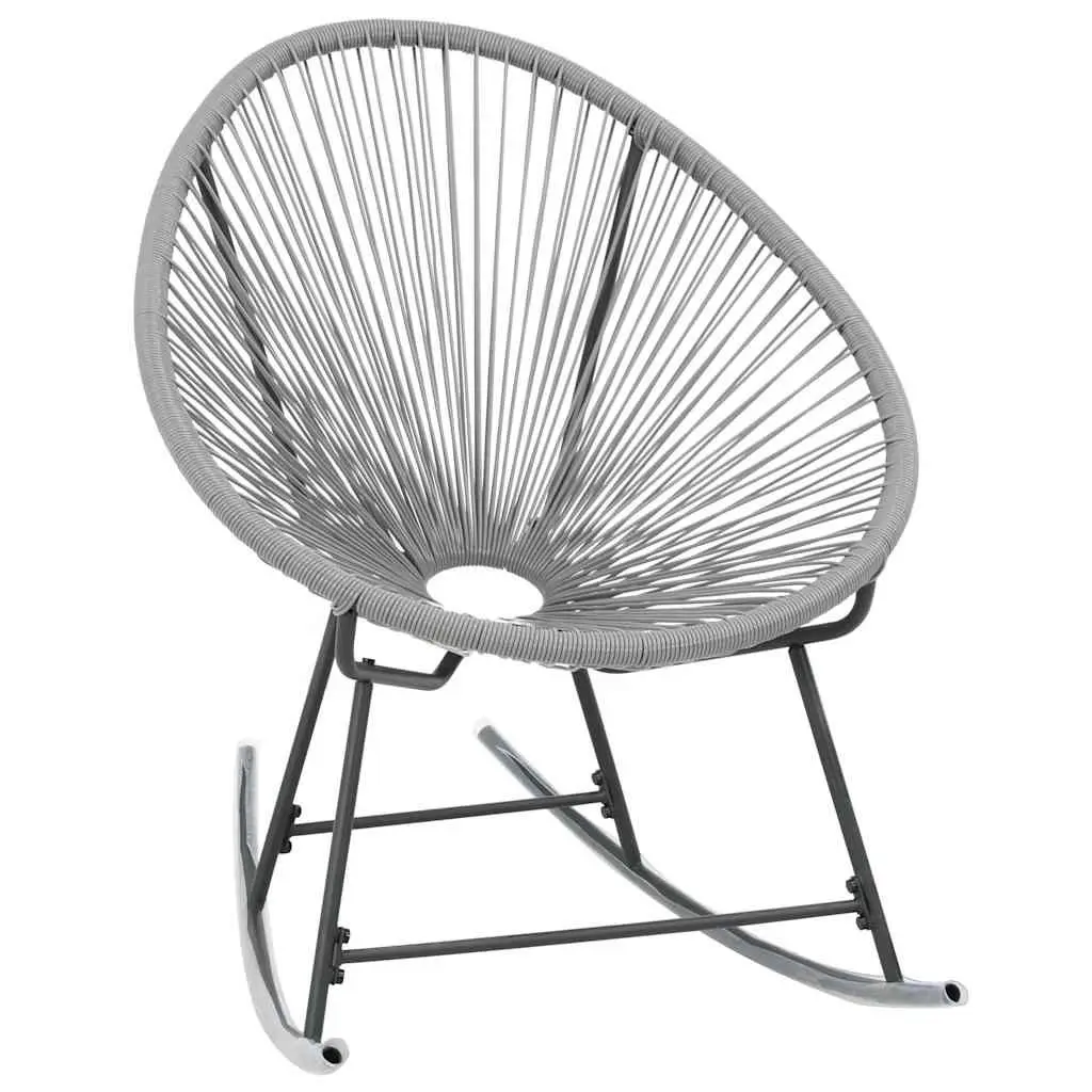 Grey Outdoor Rocking Moon Chair for Relaxation