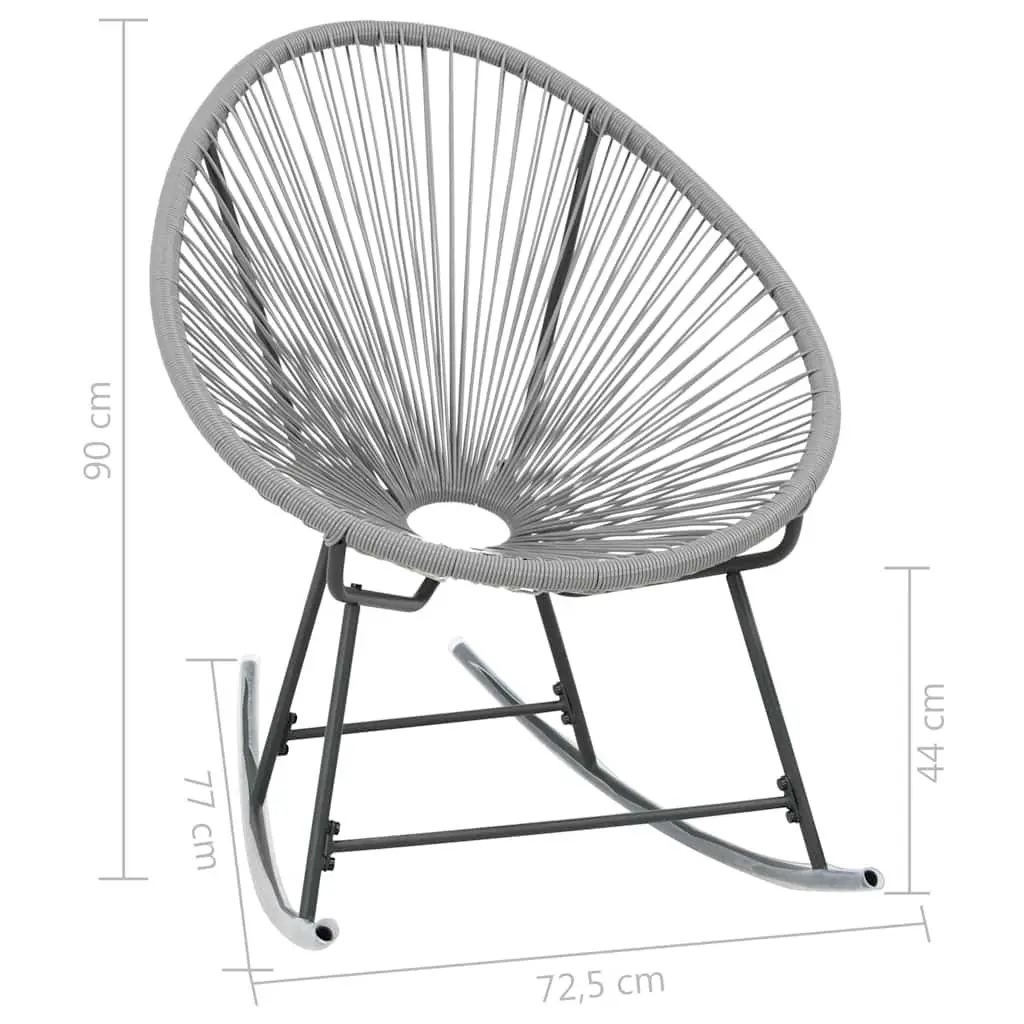 Grey Outdoor Rocking Moon Chair for Relaxation