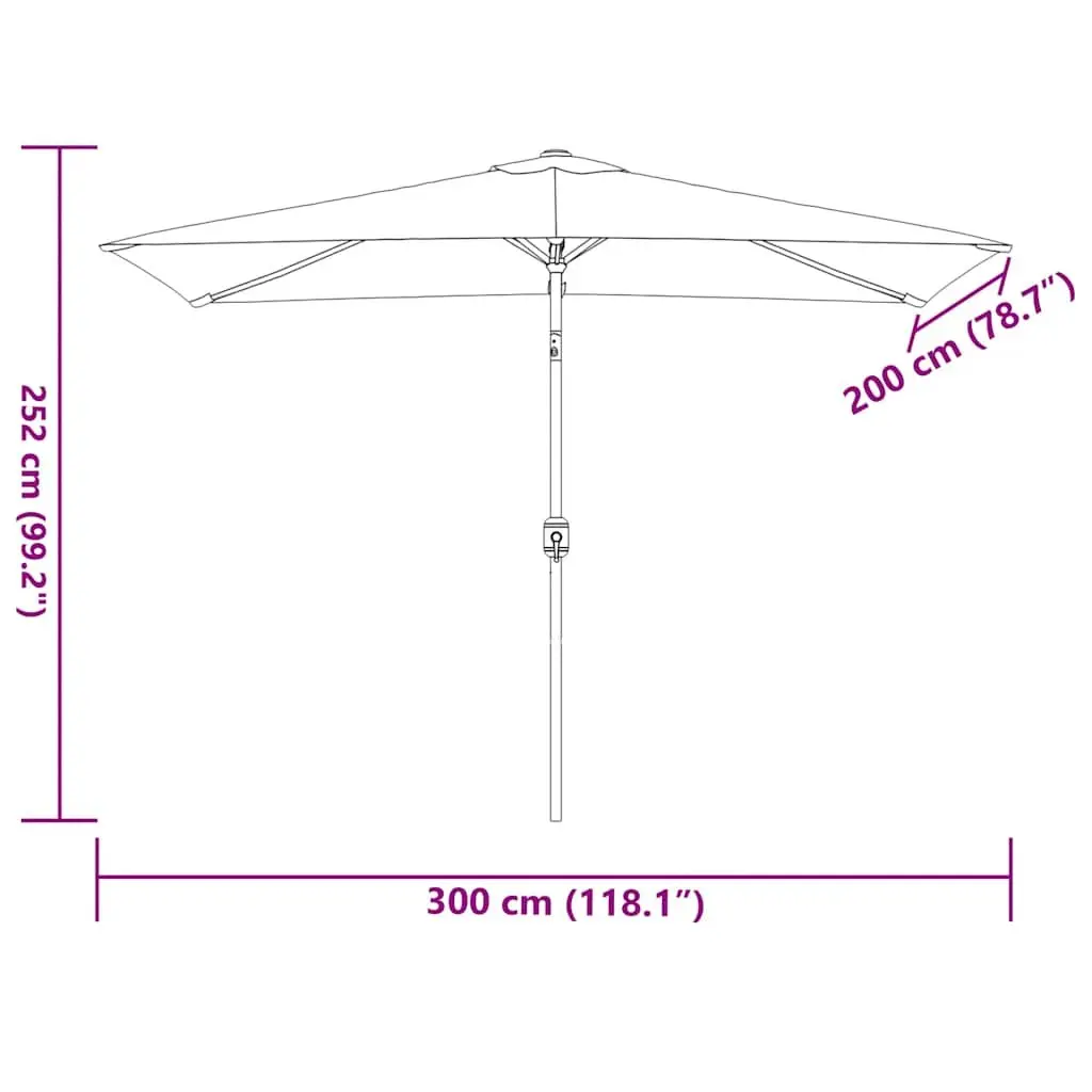 Garden Parasol Taupe 300x200cm UV Protection Tilt Umbrella