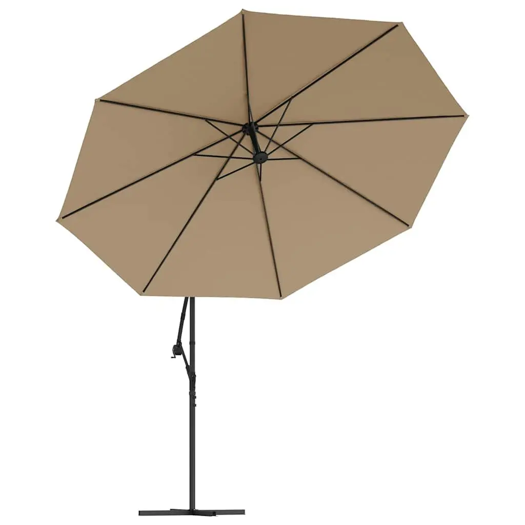 Cantilever Garden Parasol Outdoor Hanging Umbrella 350cm Taupe Shade