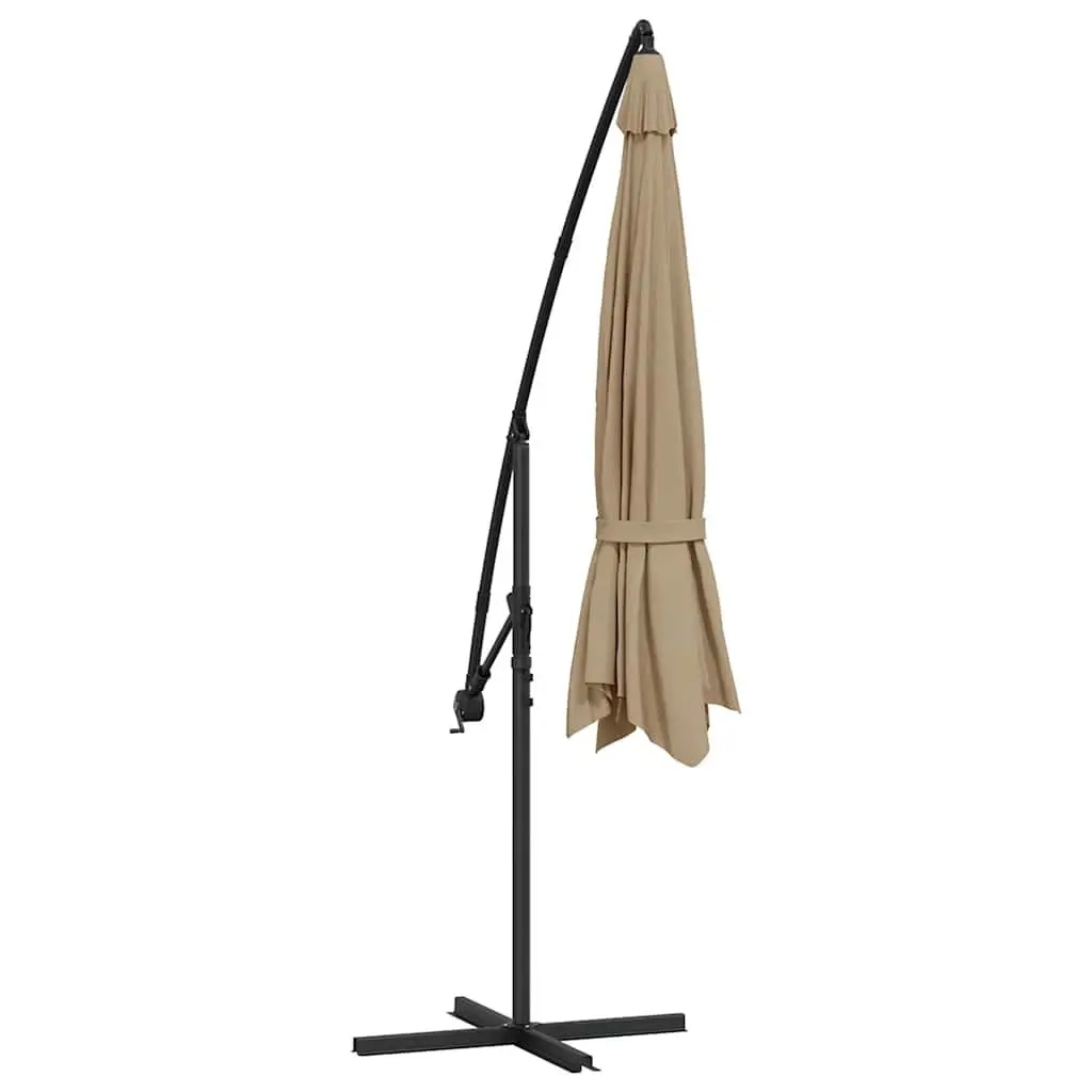 Cantilever Garden Parasol Outdoor Hanging Umbrella 350cm Taupe Shade