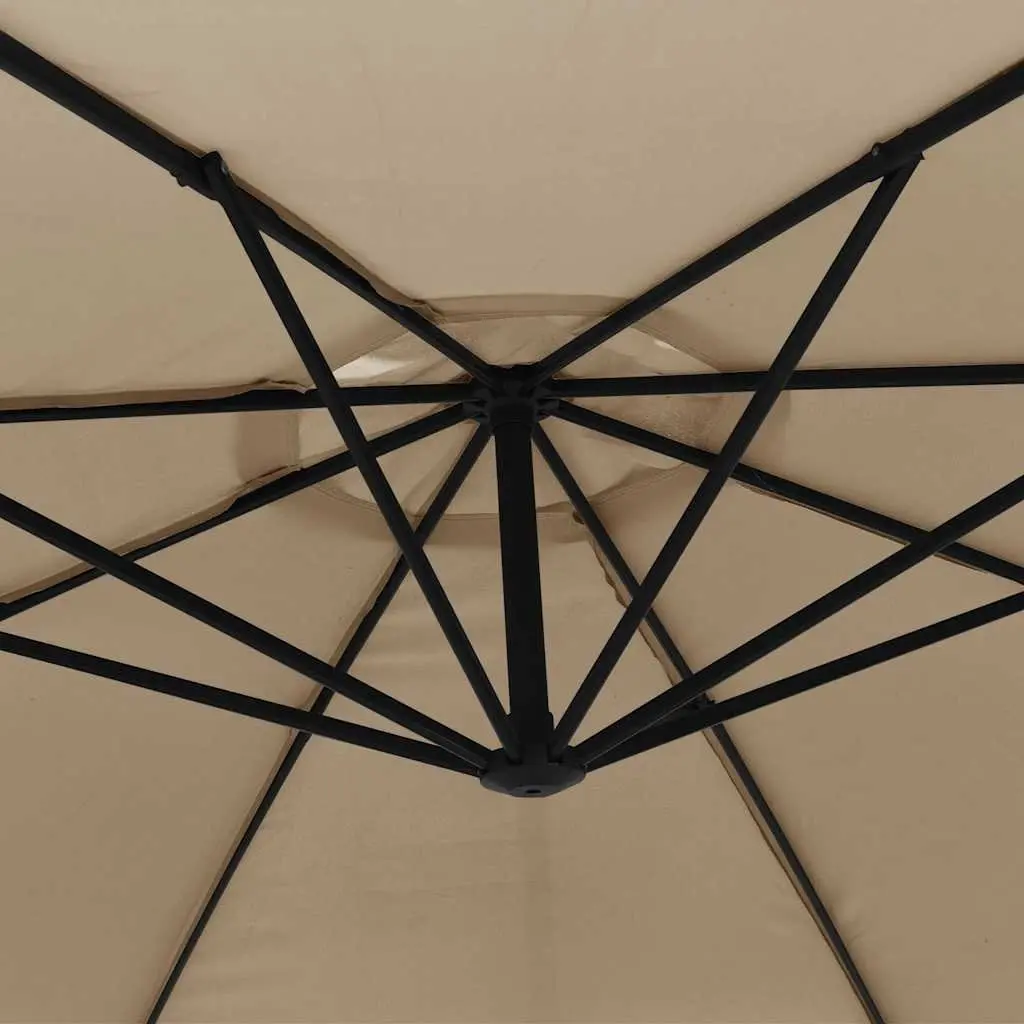 Cantilever Garden Parasol Outdoor Hanging Umbrella 350cm Taupe Shade