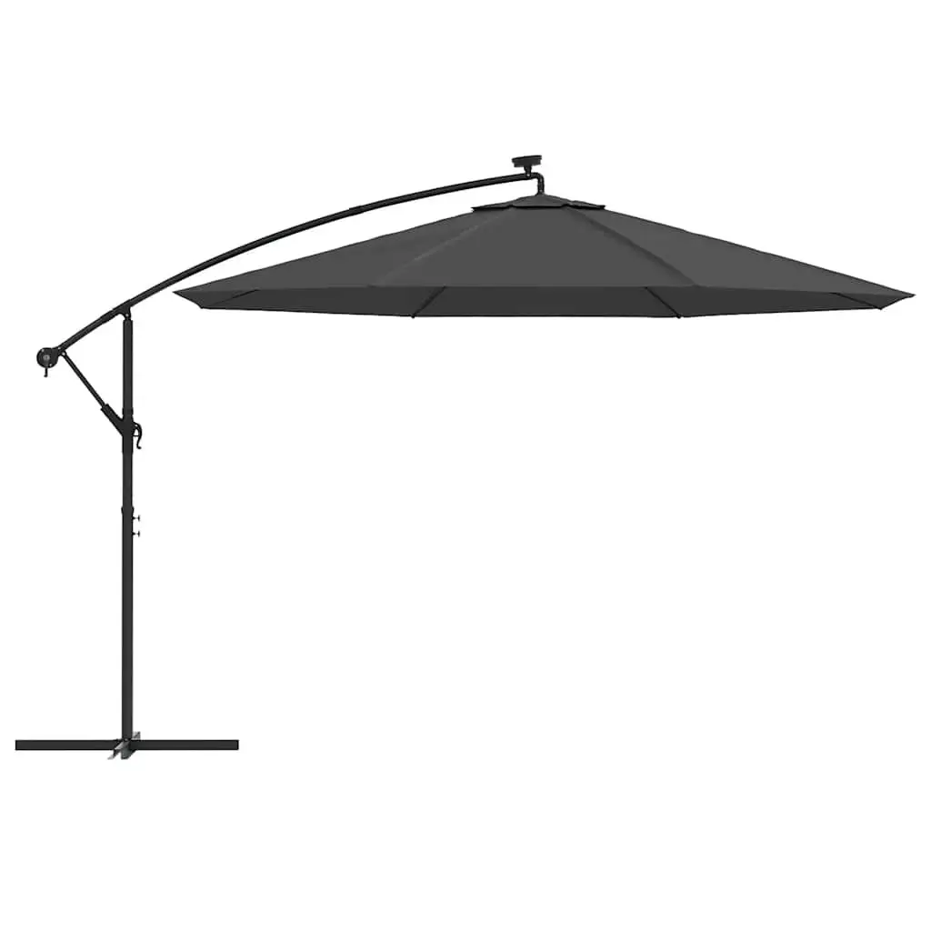 Cantilever Garden Parasol 350cm LED Lights Solar Powered Hanging Outdoor