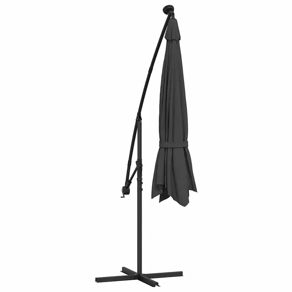 Cantilever Garden Parasol 350cm LED Lights Solar Powered Hanging Outdoor