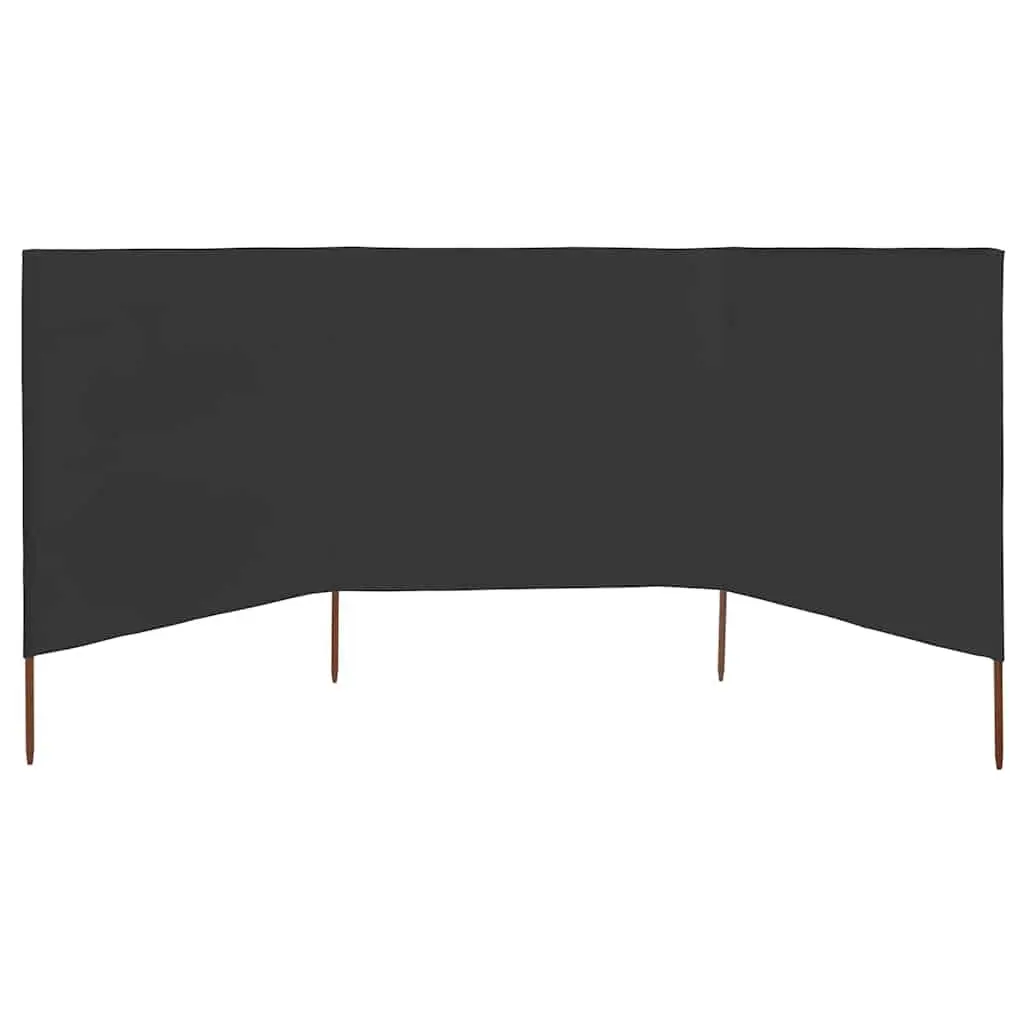 Folding Wind Screen 3-Panel Outdoor Garden Shelter Fabric 400x120 cm Anthracite