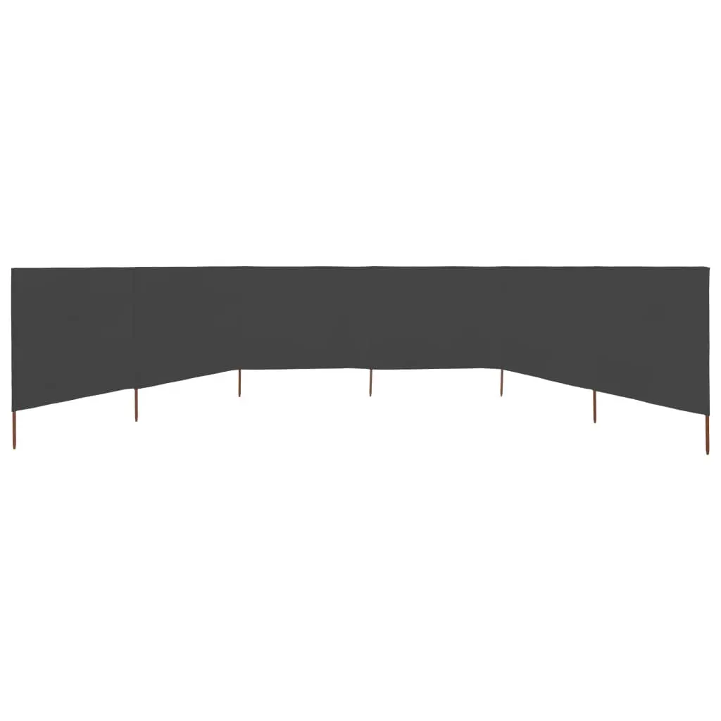 6-Panel Folding Wind Screen Grey 800x80cm Portable Outdoor Garden Shelter