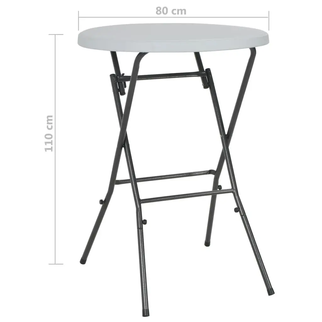 Folding Bar Table White 80x110cm Weather-Resistant Tabletop Outdoor Furniture