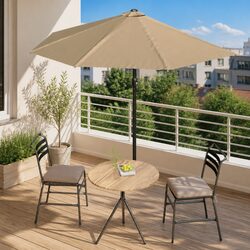 Half Round Garden Parasol Outdoor Shade Umbrella UV Protection Balcony Patio